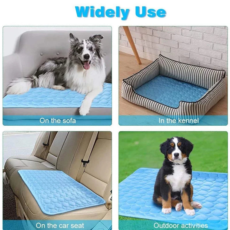 Hands-Free Pet Cooling Mat for Dogs and Cats – Self-Cooling, Portable Summer Bed