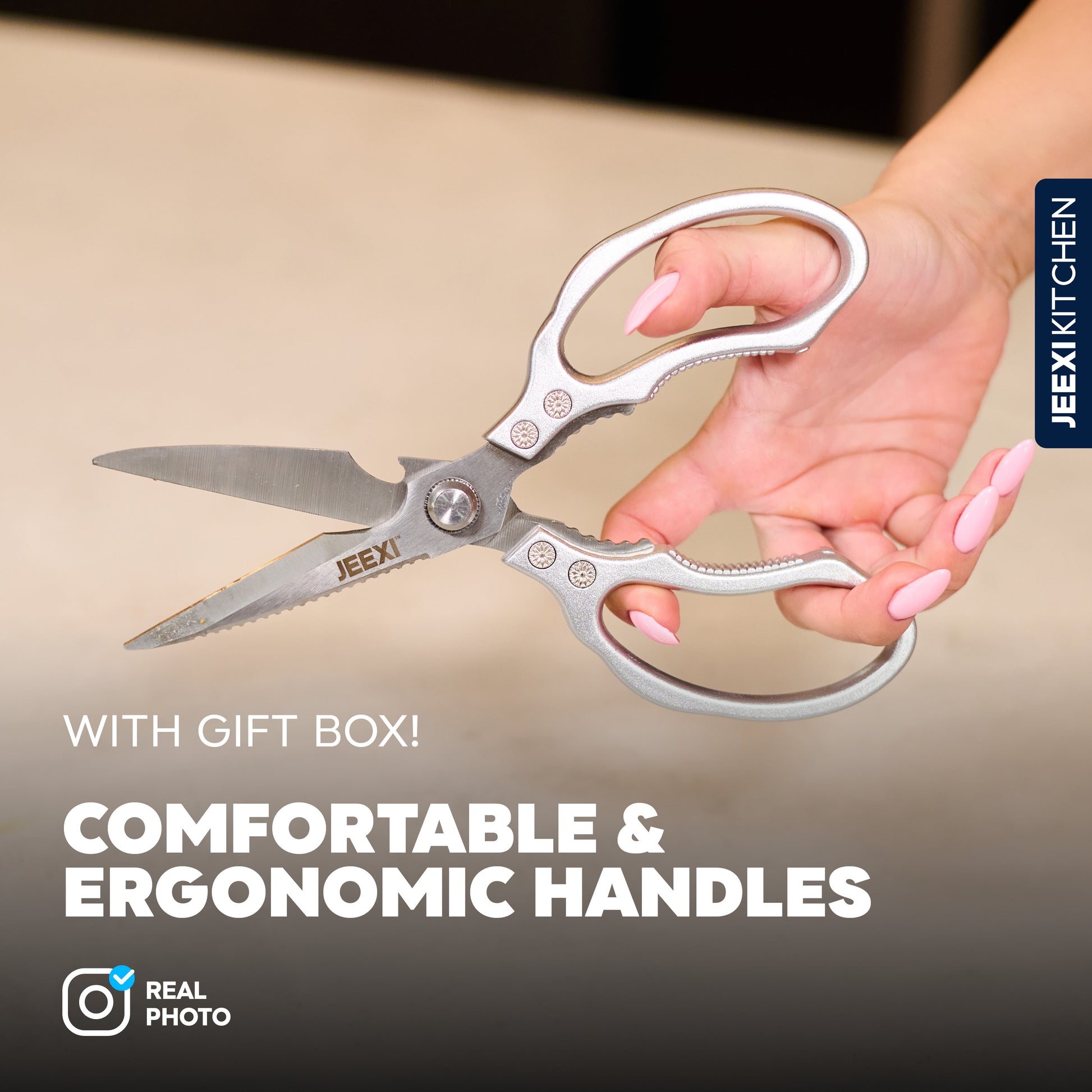 Stainless Steel Multi-Purpose Kitchen Scissors (2-Pack)