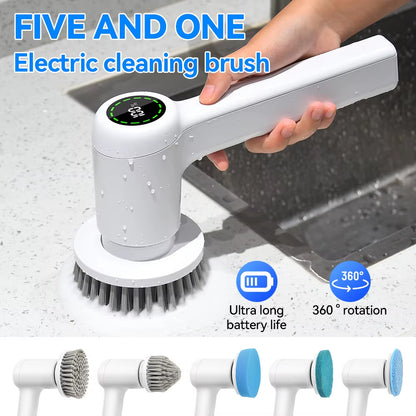 5-in-1 Spin Cleaning Brush - Cordless & Rechargeable