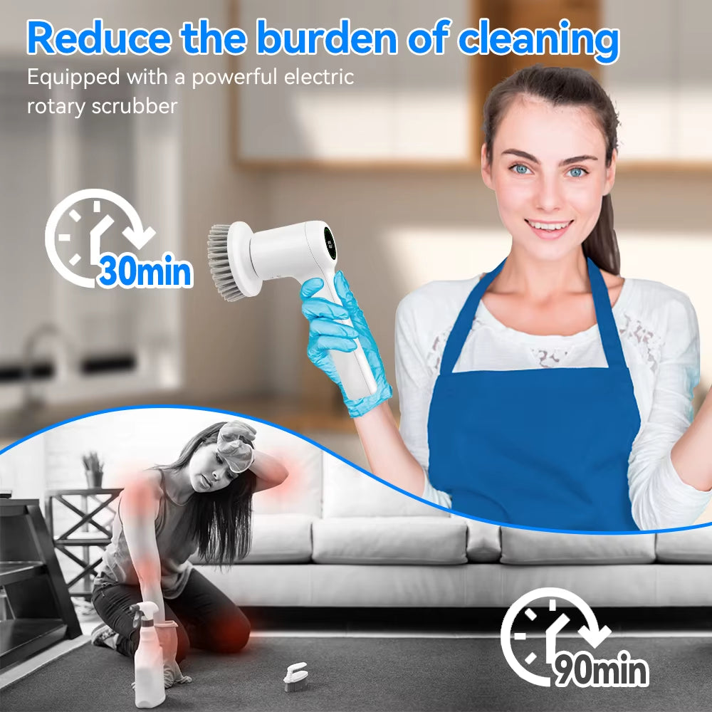 5-in-1 Spin Cleaning Brush - Cordless & Rechargeable