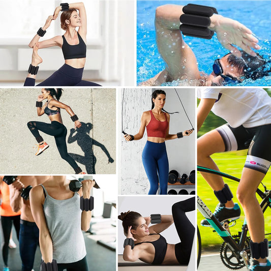 Adjustable Silicone Ankle Weights Set – 2 lb (1 lb Each) for Strength Training, Toning, and Walking Workouts