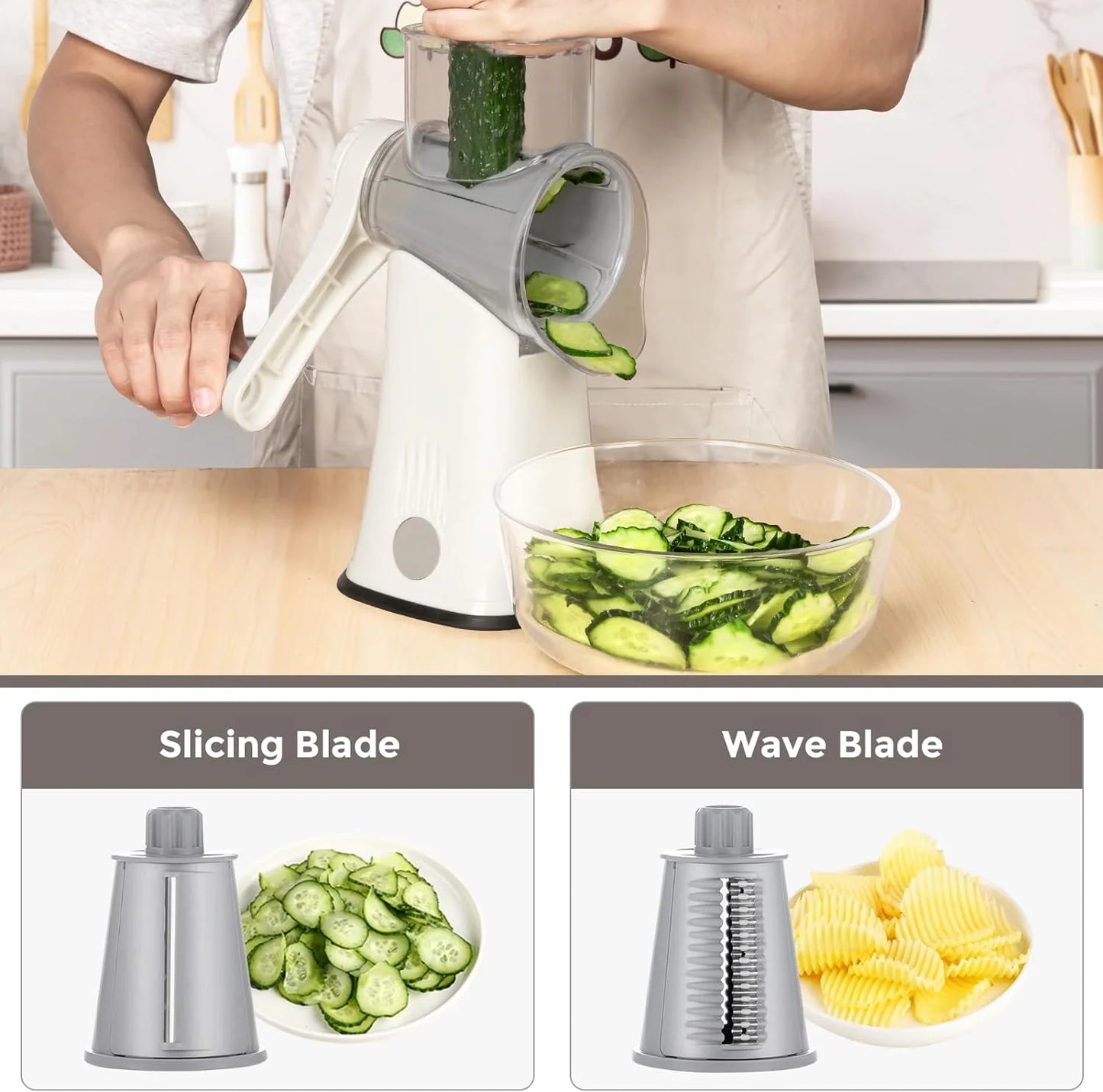 5-in-1 Drum Cheese Shredder for Veggies & Nuts