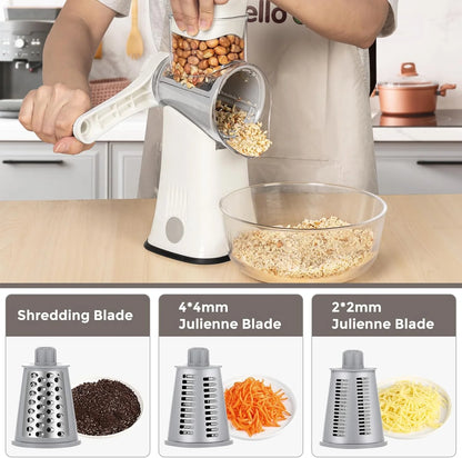5-in-1 Drum Cheese Shredder for Veggies & Nuts