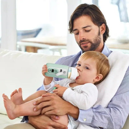 Wireless USB Baby Bottle Warmer Cover – 18W Fast Heating, 6-Temperature Settings, Portable PU Leather Design