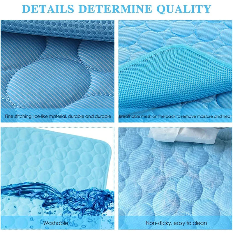 Hands-Free Pet Cooling Mat for Dogs and Cats – Self-Cooling, Portable Summer Bed